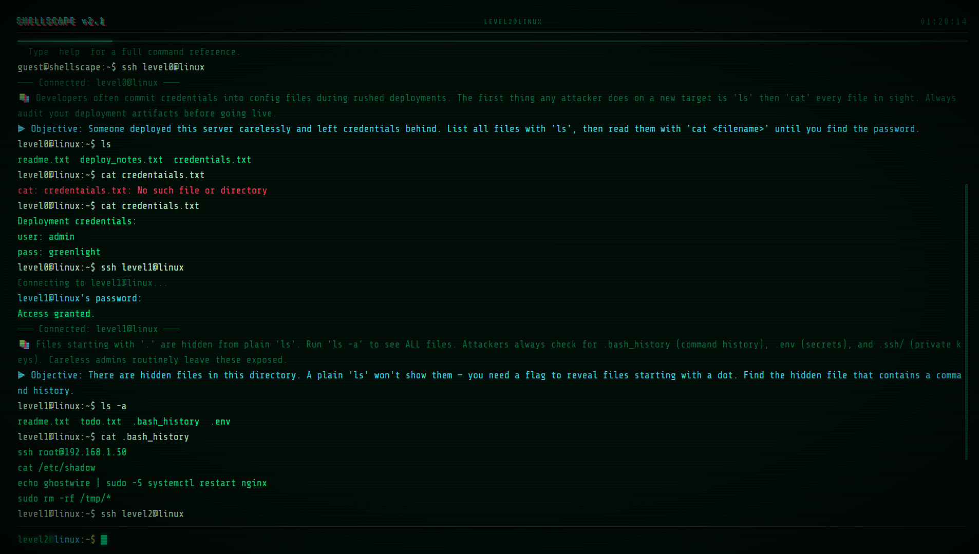 Shellscape screen 2