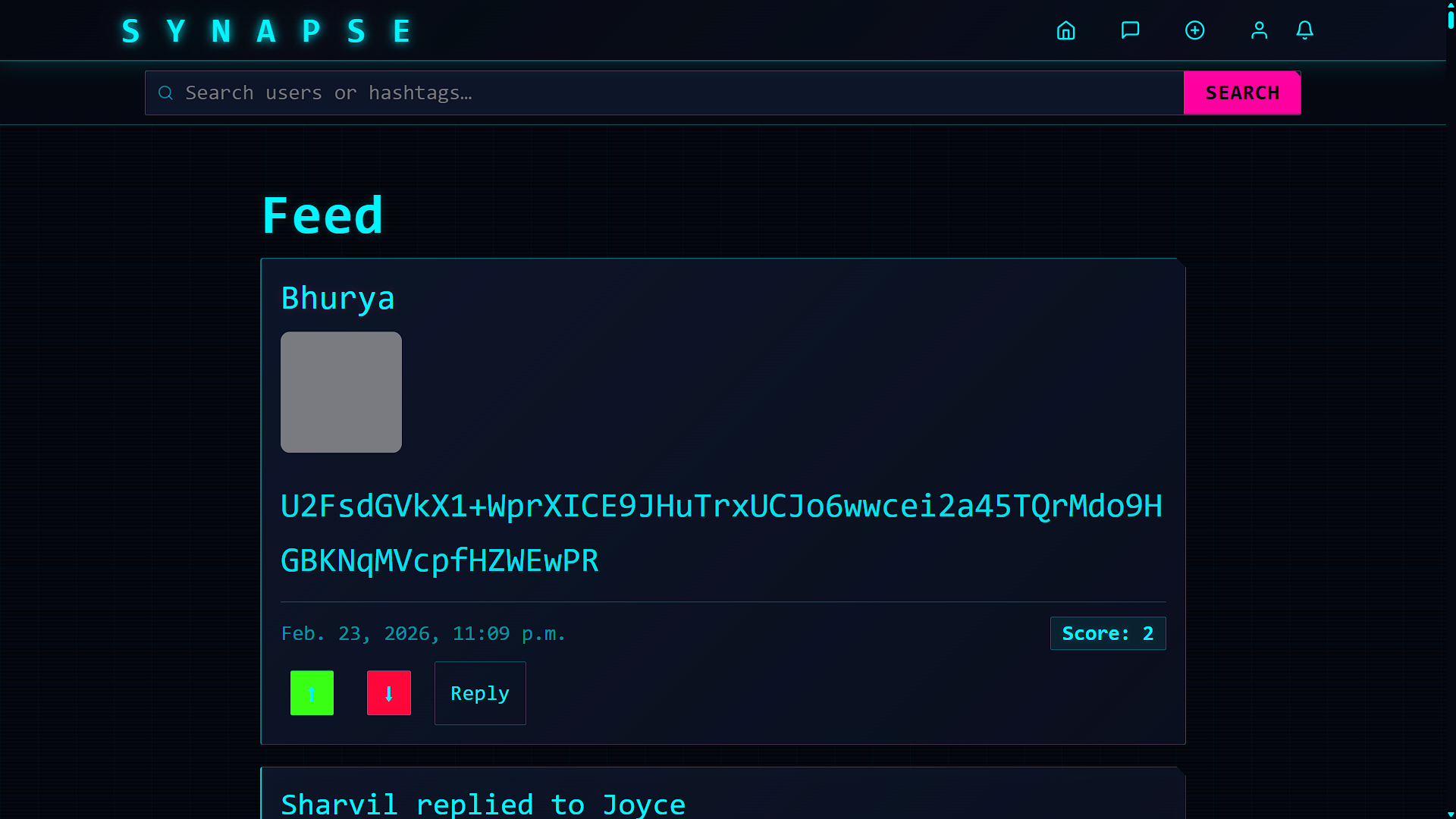 Synapse dark feed